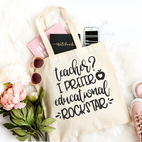 Educational Rockstar Teacher Tote Bag