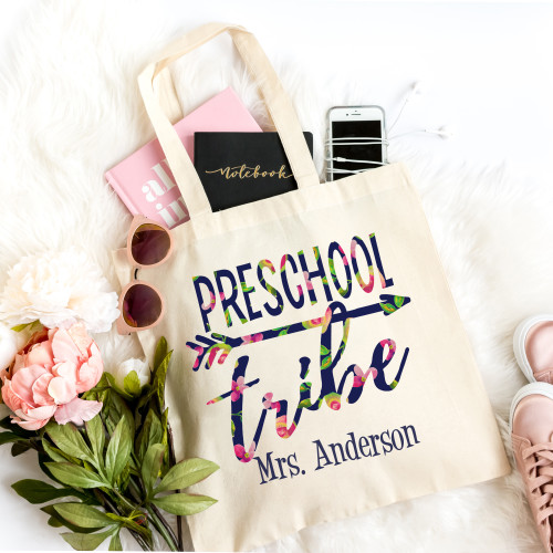Floral Preschool Tribe Teacher Tote Bag