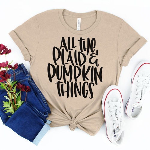 All The Plaid And Pumpkin Things Tee Black Ink