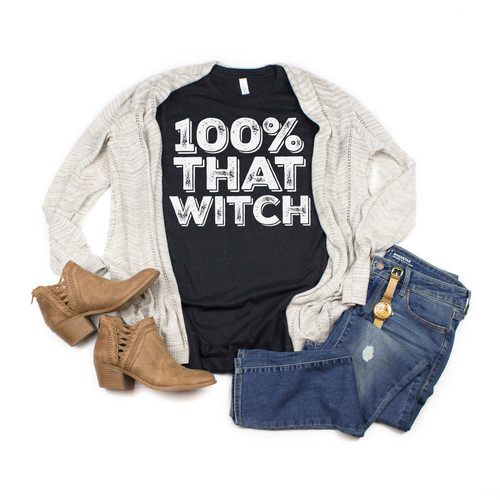 100 Percent That Witch Tee White Ink