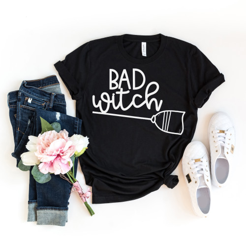 Bad Witch Tee White Ink