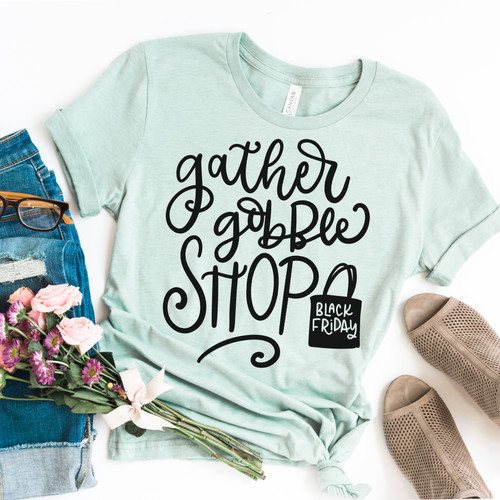 Gather Gobble Shop Tee Black Ink