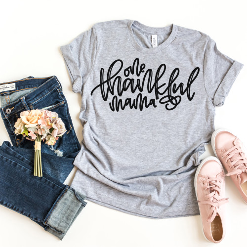 One Thankful Mama Tee Black Ink One Thankful Mama Tee Black Ink