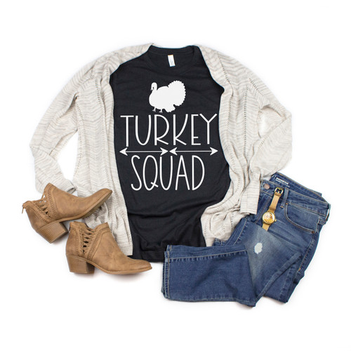 Turkey Squad Tee White Ink