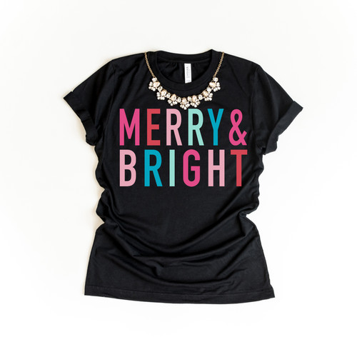 Colorful Merry and Bright Tee