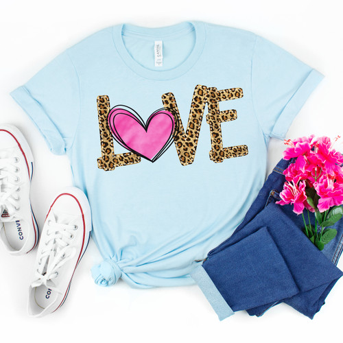 Leopard and Pink Love Tee