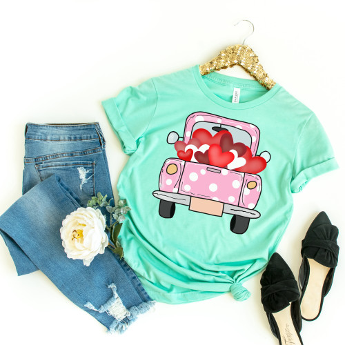 Polka Dot Valentine's Truck Tee