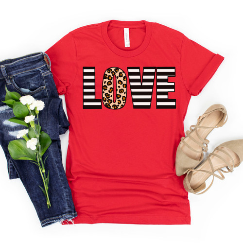 Stripes and Leopard Love Tee