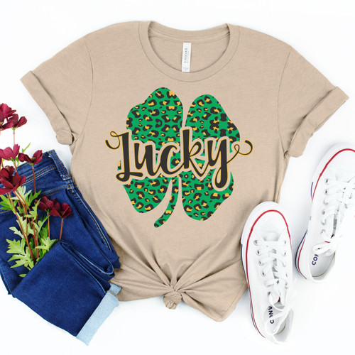 Lucky Leopard Print Clover Tee