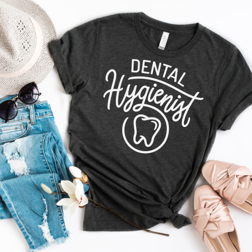 Dental Hygienist Tee White Ink
