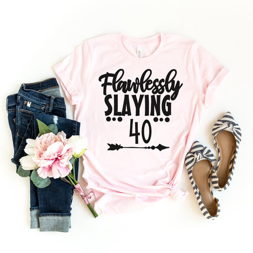 Custom Flawlessly Slaying Tee Black Ink