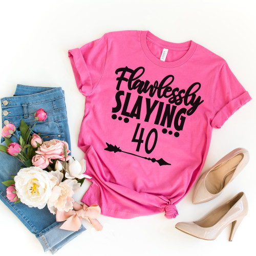 Custom Flawlessly Slaying Tee Black Ink