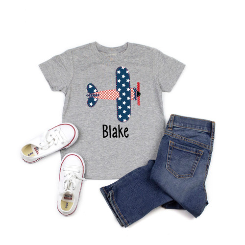 4th of July Plane Custom Kid's Tee