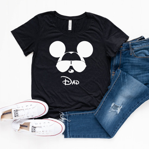 Personalized Mickey Sunglasses Tee White Ink
