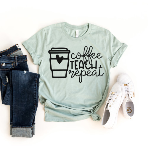 Coffee Teach Repeat Tee Black Ink Coffee Teach Repeat Tee Black Ink