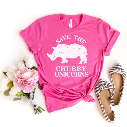 Save The Chubby Unicorns Tee White Ink