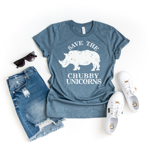 Save The Chubby Unicorns Tee White Ink
