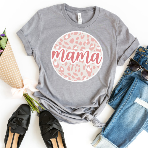 Pink Leopard Mama Tee
