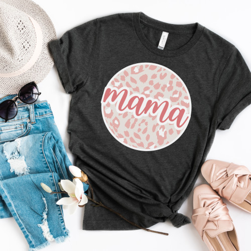 Pink Leopard Mama Tee