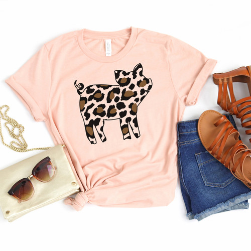 Leopard Print Pig Tee