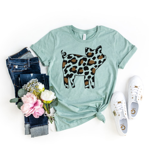 Leopard Print Pig Tee