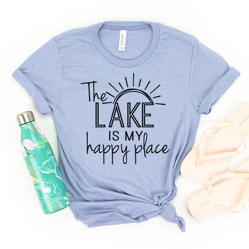 The Lake Is My Happy Place Tee Black Ink