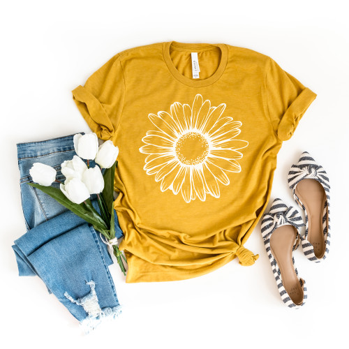 Sunflower Tee White Ink