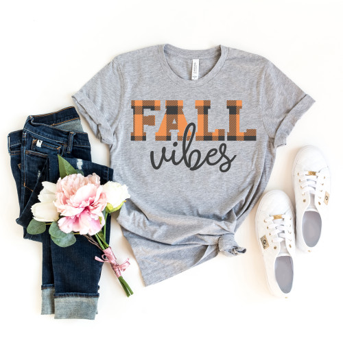 Plaid Fall Vibes Tee Plaid Fall Vibes Tee