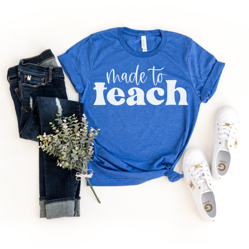 Made to Teach Tee White Ink