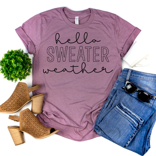 Hello Sweater Weather Tee Black Ink