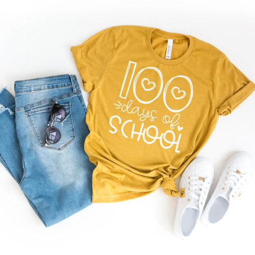 100 Days of School Tee White Ink