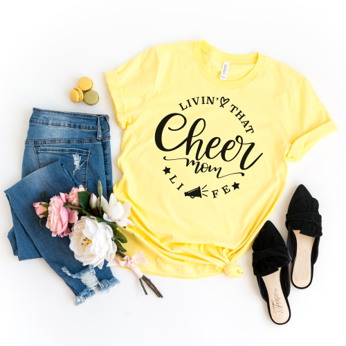 Livin' That Cheer Mom Life Tee Black Ink