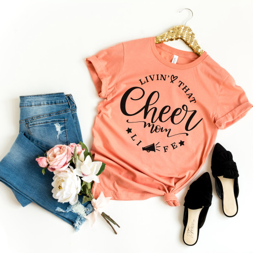 Livin' That Cheer Mom Life Tee Black Ink