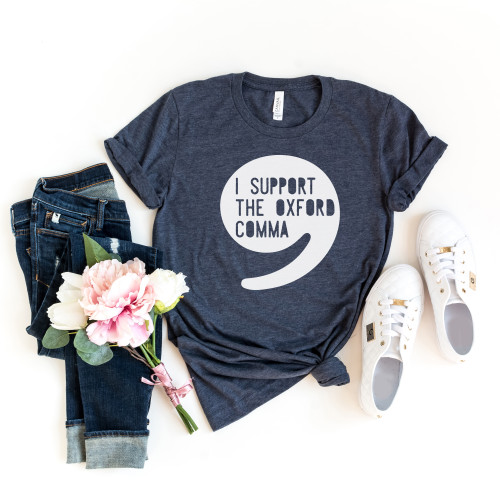 Oxford Comma Tee White Ink