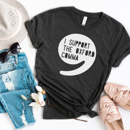 Oxford Comma Tee White Ink