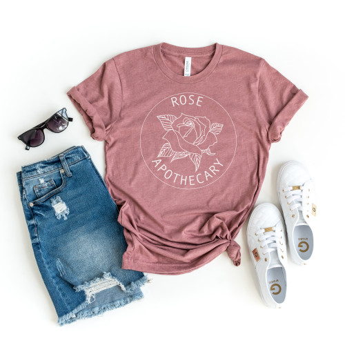 Rose Apothecary Tee White Ink