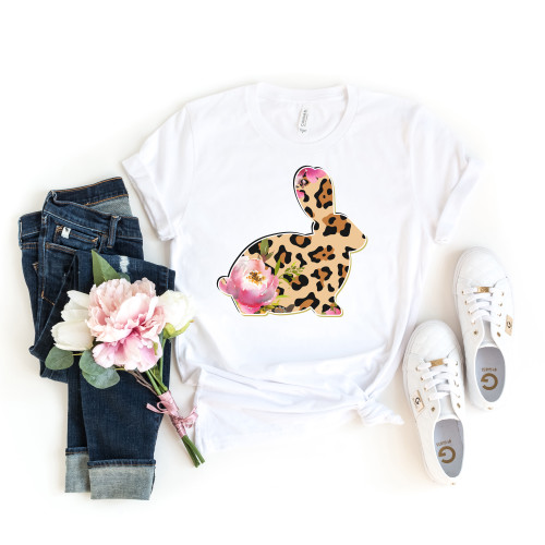 Leopard and Floral Bunny Tee