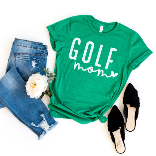 Simple Golf Mom Tee White Ink