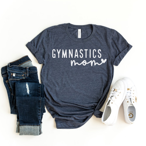 Simple Gymnastics Mom Tee White Ink