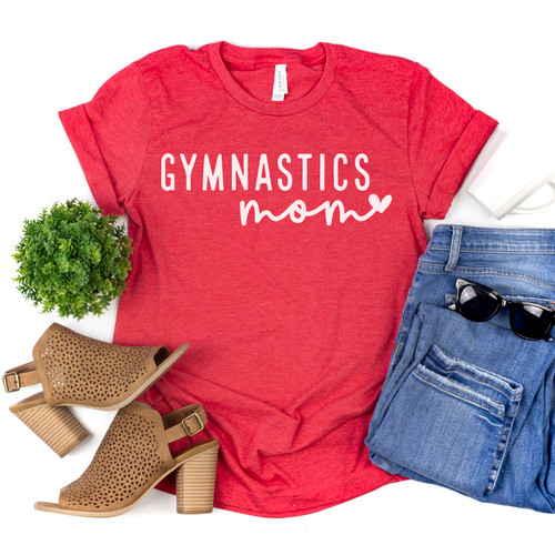 Simple Gymnastics Mom Tee White Ink
