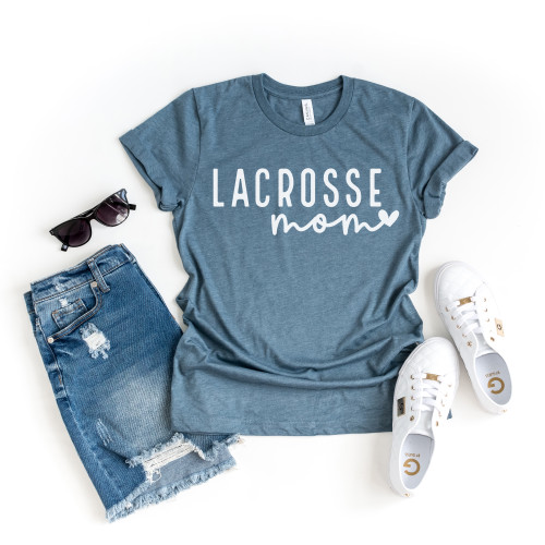 Simple Lacrosse Mom Tee White Ink