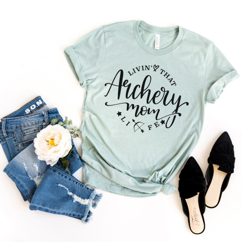 Livin' That Archery Mom Life Tee Black Ink
