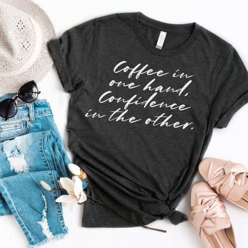 Coffee In One Hand Tee White Ink