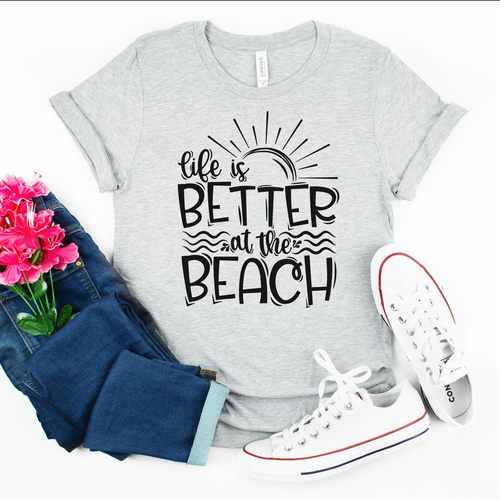 At the Beach Tee Black Ink