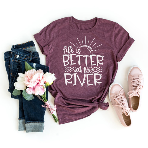 At the River Tee White Ink