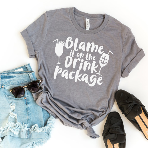 Blame It on the Drink Package Tee White Ink