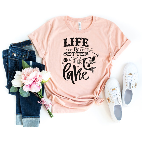 Life Is Better at the Lake Tee Black Ink
