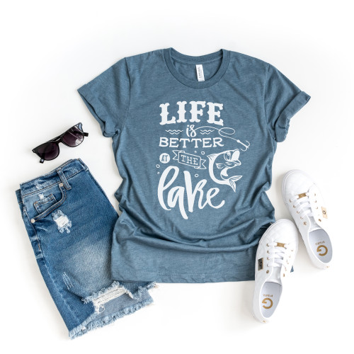 Life Is Better at the Lake Tee White Ink