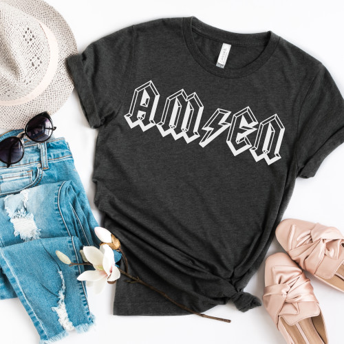 Amen Lightning Bolt Tee White Ink