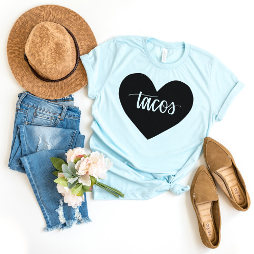 Tacos Heart Tee Black Ink